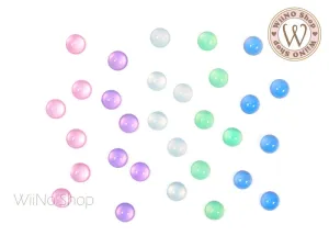 6mm Opal Cat Eye Half Round Nail Art Cabochon - 10 pcs