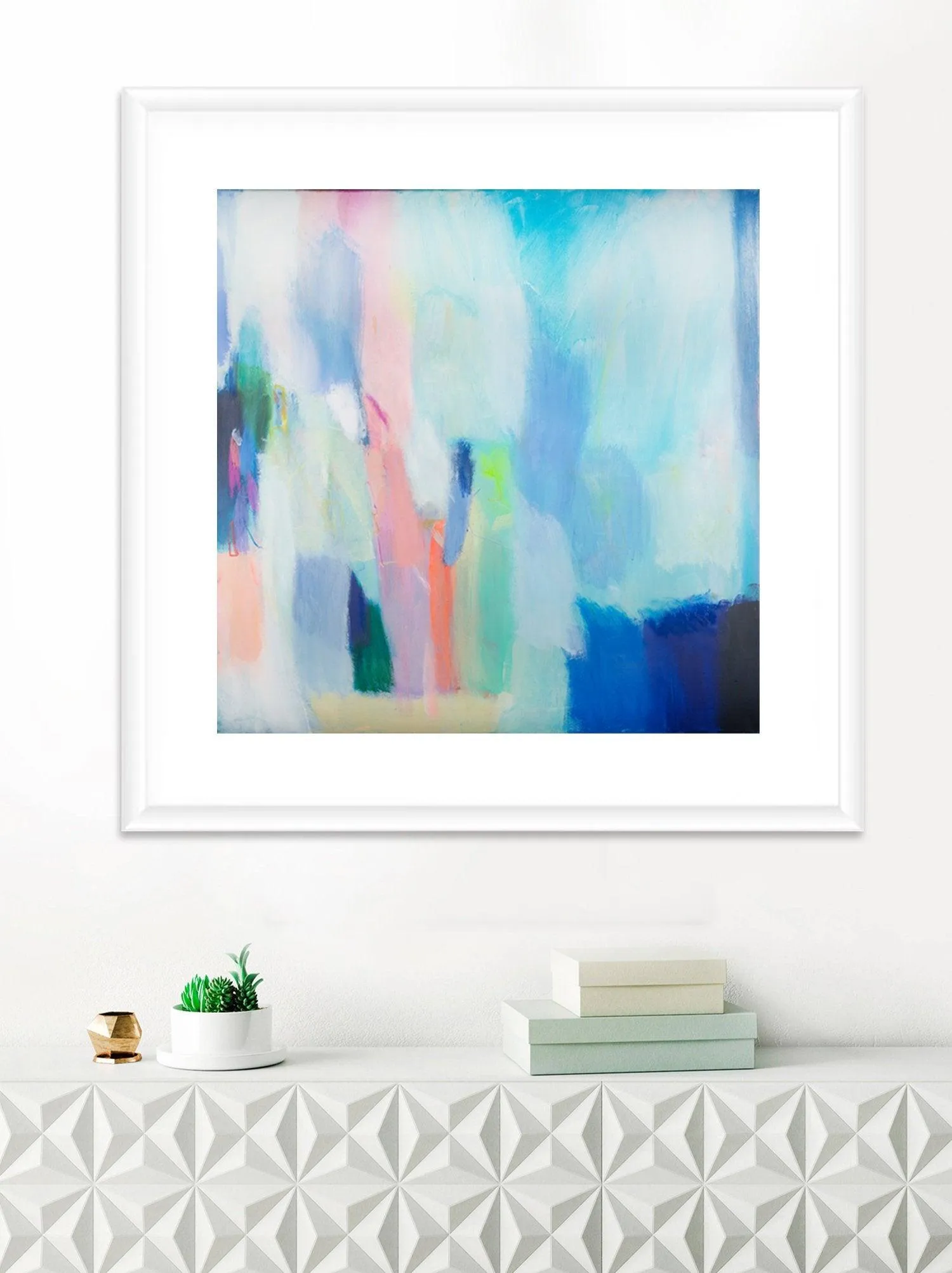 Abstract print, large modern wall art, abstract painting print, blue wall decor, living room wall art, Camilo Matis