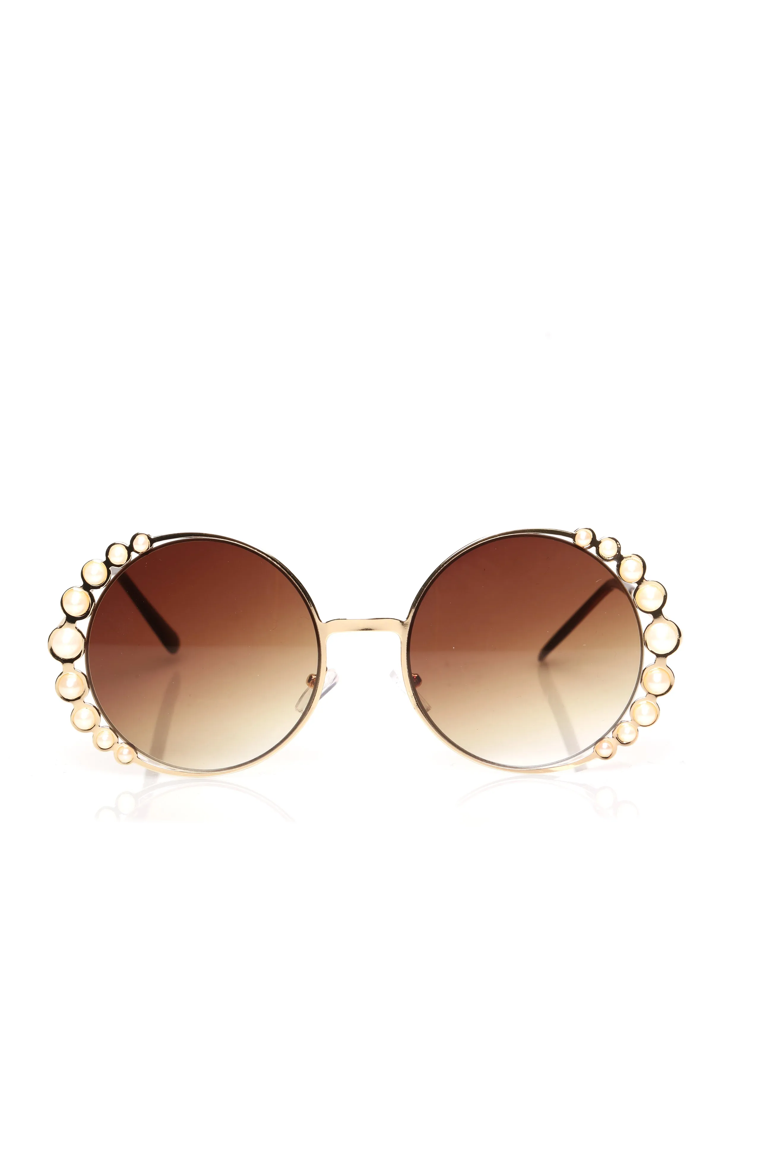 All About The Pearls Sunglasses - Gold/Brown