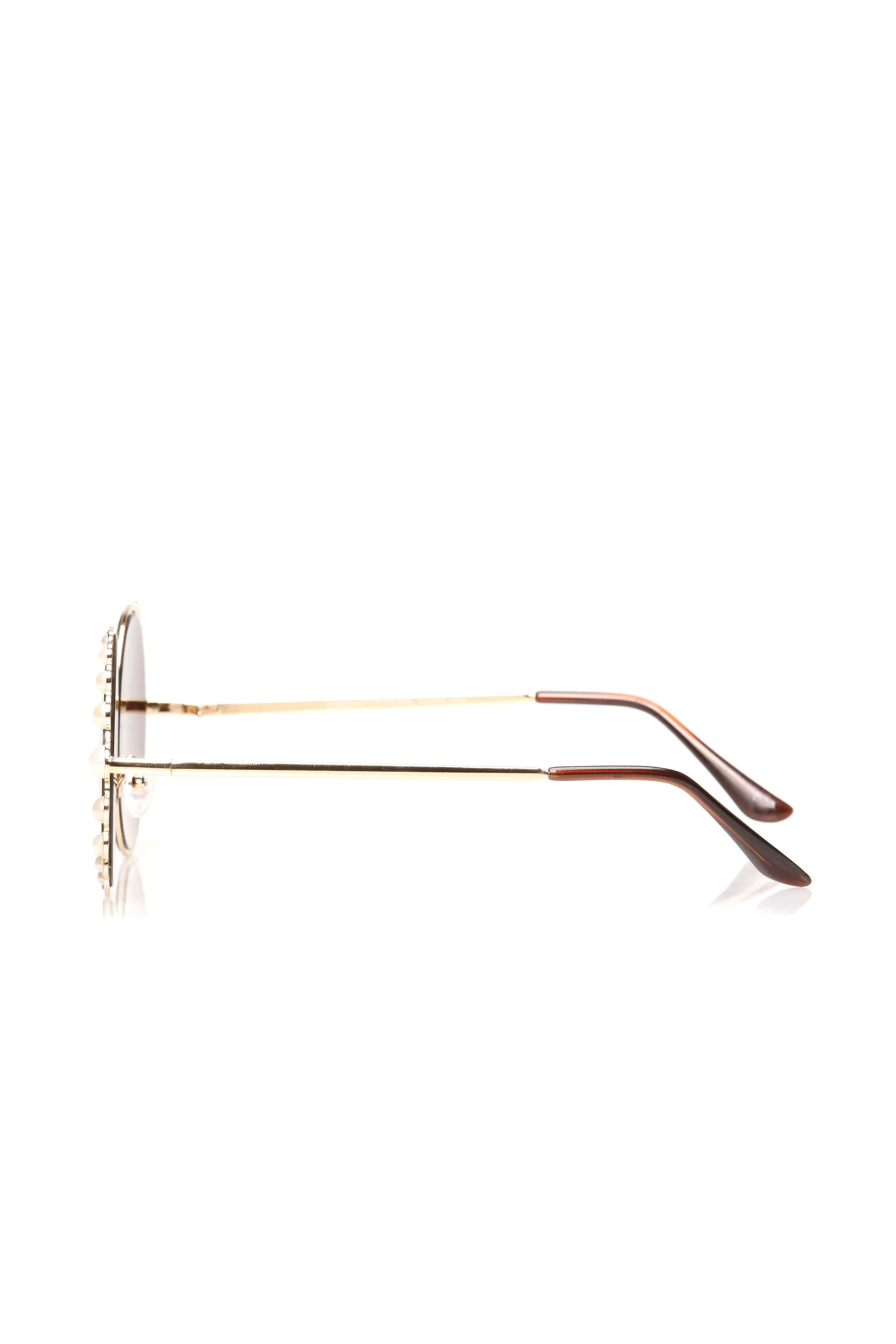 All About The Pearls Sunglasses - Gold/Brown