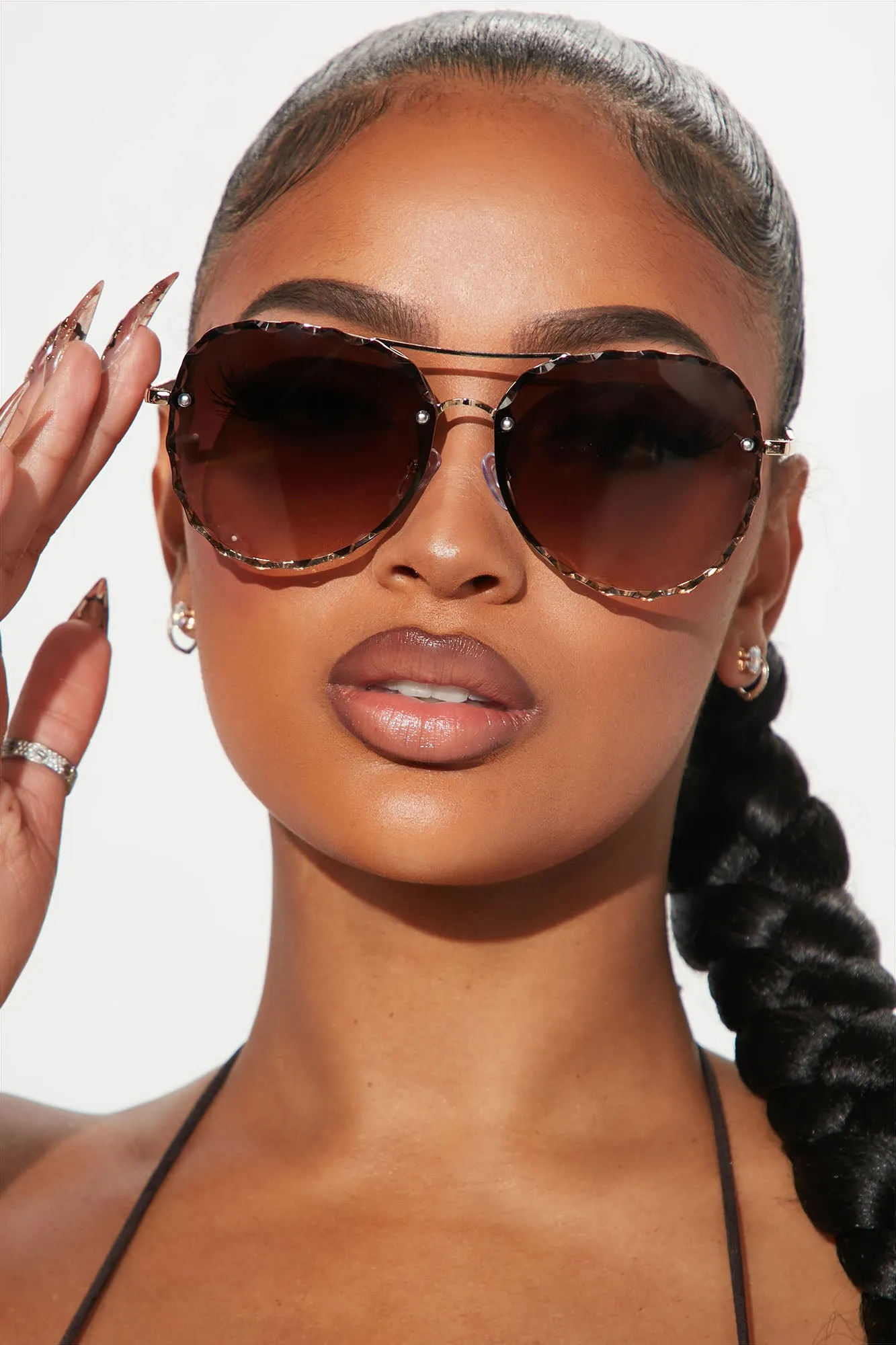 Bad Attitude Sunglasses - Gold/Brown