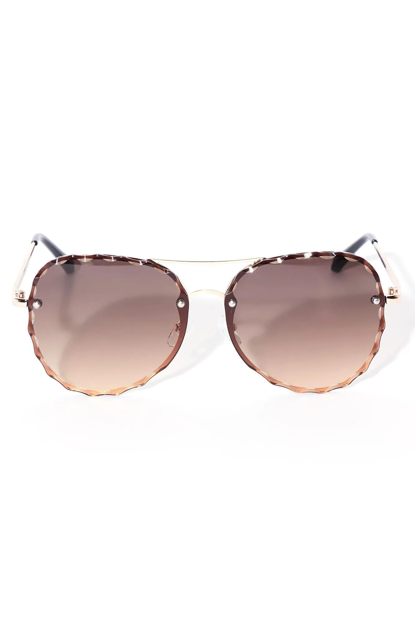 Bad Attitude Sunglasses - Gold/Brown