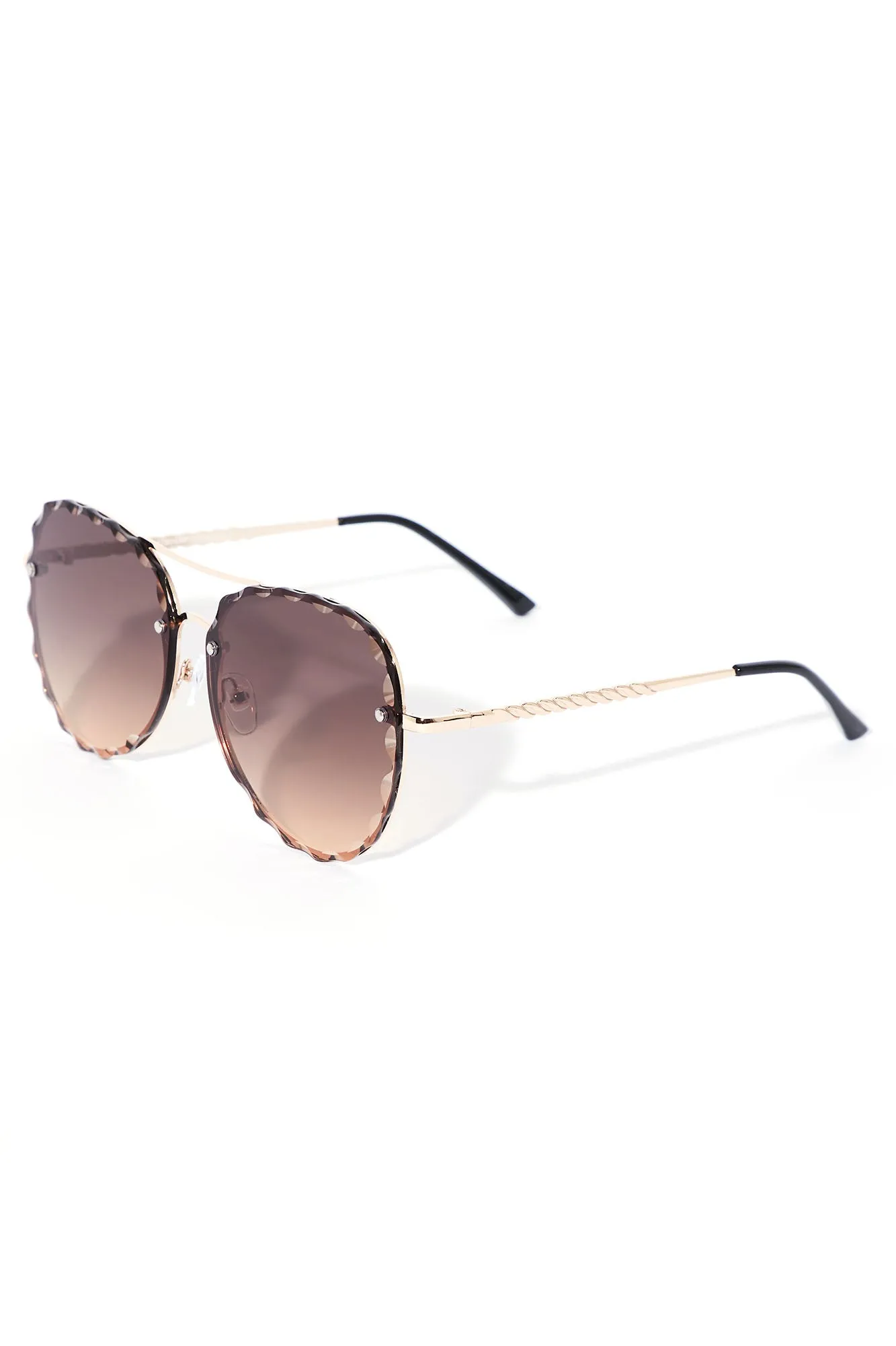 Bad Attitude Sunglasses - Gold/Brown