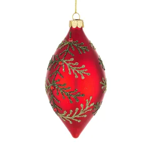 BIZZOTTO Sfera Pallina Albero di Natale in Vetro Laurie 13cm Rosso