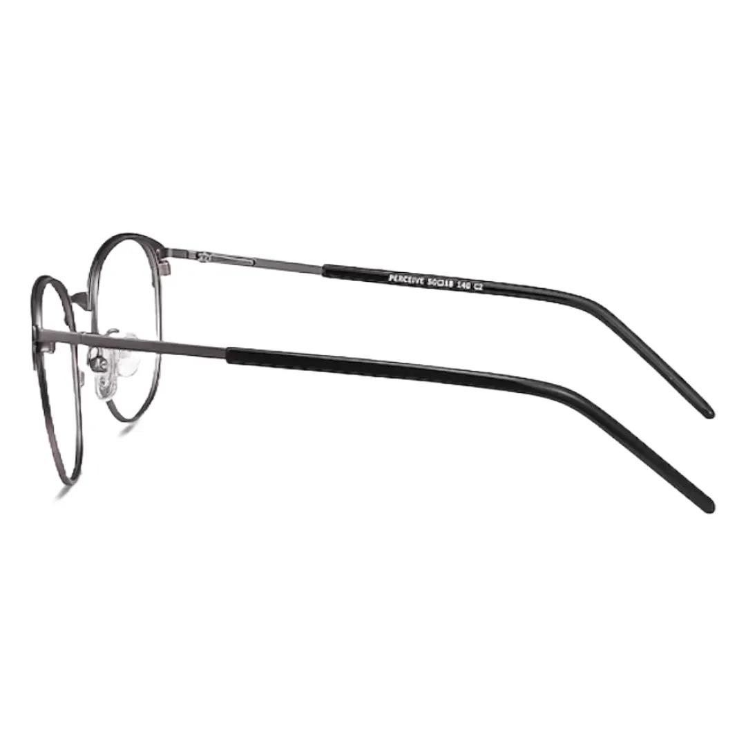 Black Cat-Eye Metal Frame Eyeglasses