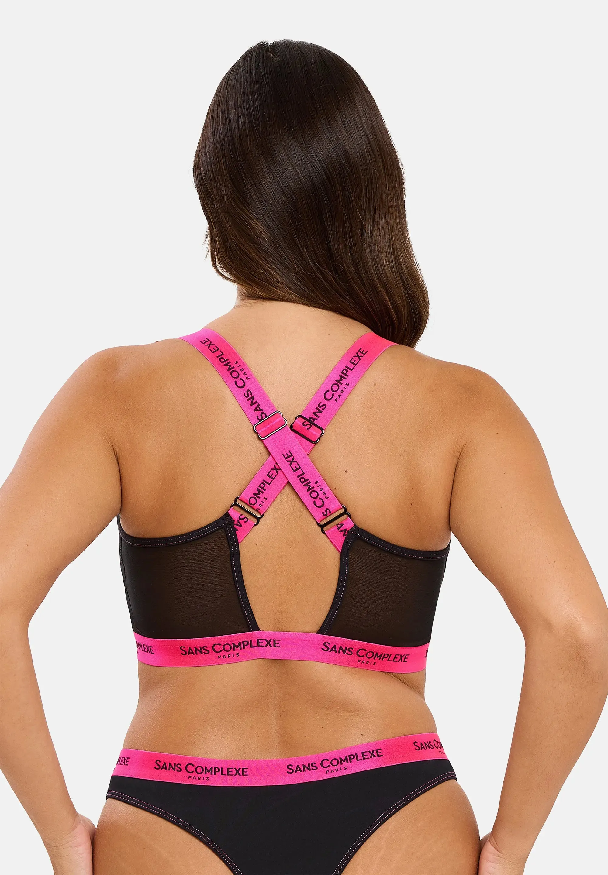 Brassière de sport sans armatures Anita B. Noir & Fuchsia