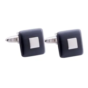 Cat Eye Square - Black Cufflinks