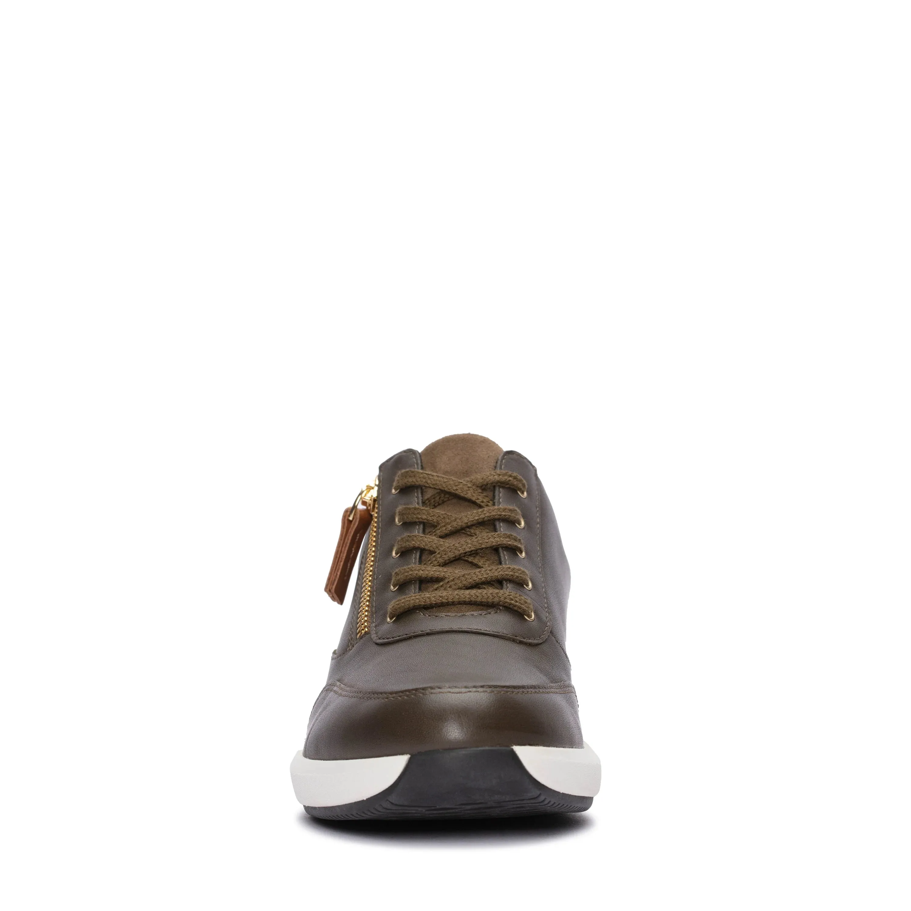 CLARKS | SNEAKERS MUJER | UN RIO ZIP DARK OLIVE LEATHER | VERDE