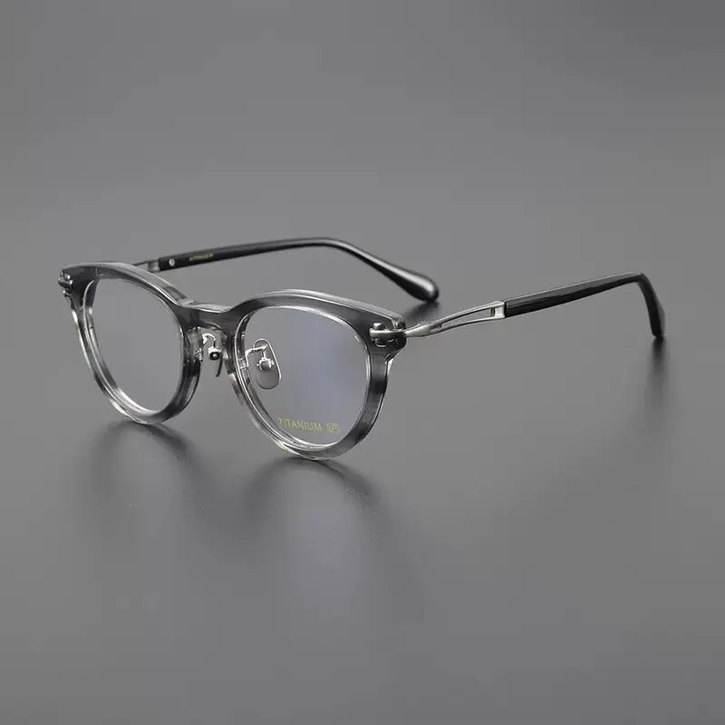 Gatenac Unisex Full Rim Cat Eye Acetate Titanium Eyeglasses Gxyj1120