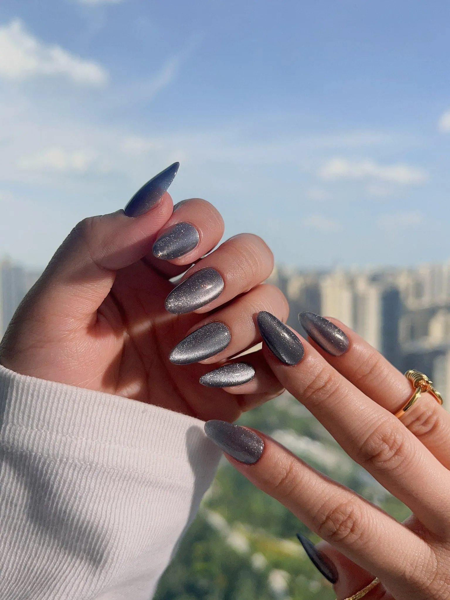 Gray Cat-eye Pressonnails