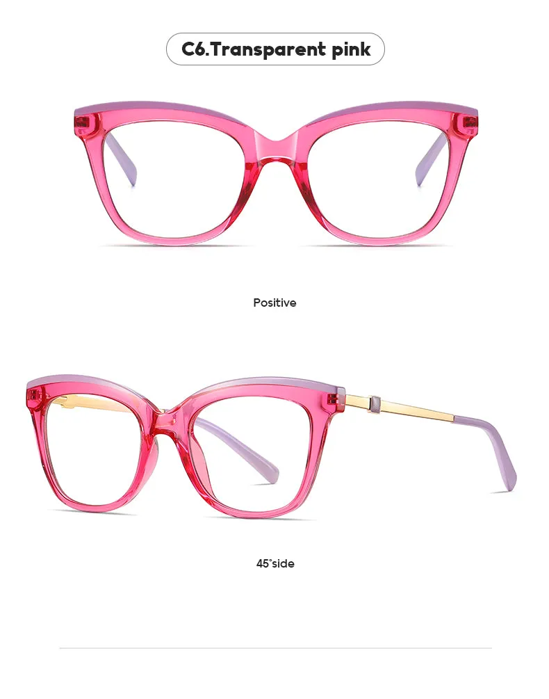 Hotony Women's Full Rim Cat Eye TR 90 Resin Frame Eyeglasses 2065