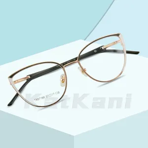 KatKani Women's Full Rim Memory TR 90 Resin Cat Eye Frame Eyeglasses Tr7168