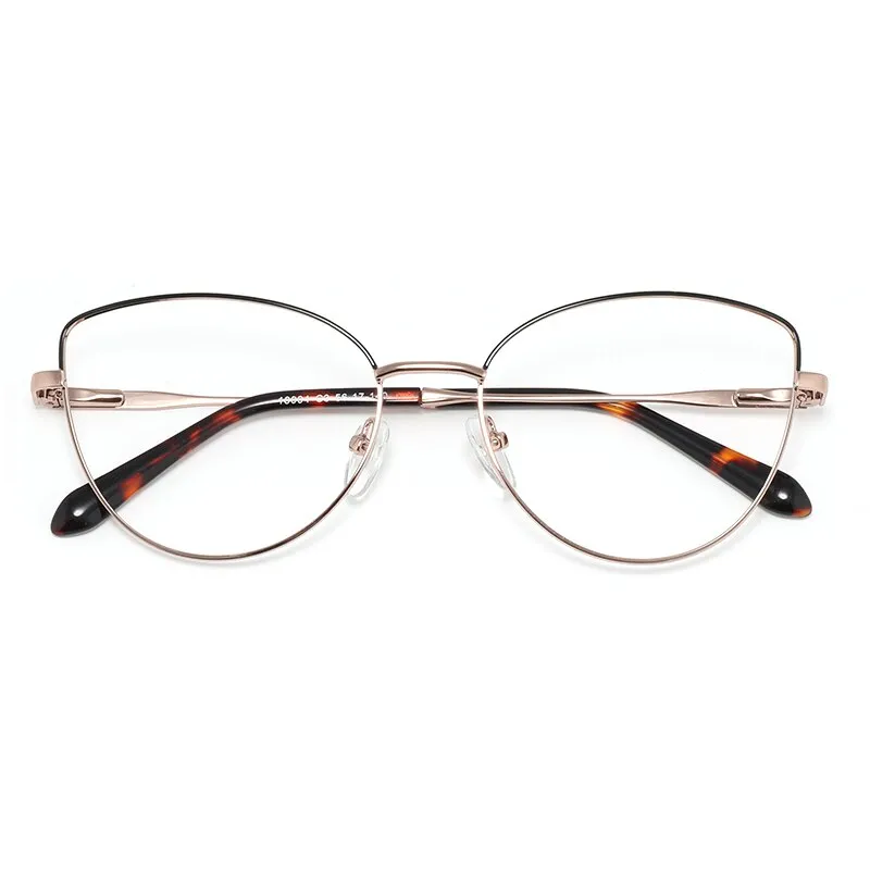 Laoyehui Women's Eyeglasses Cat Eye Alloy Frame 18004