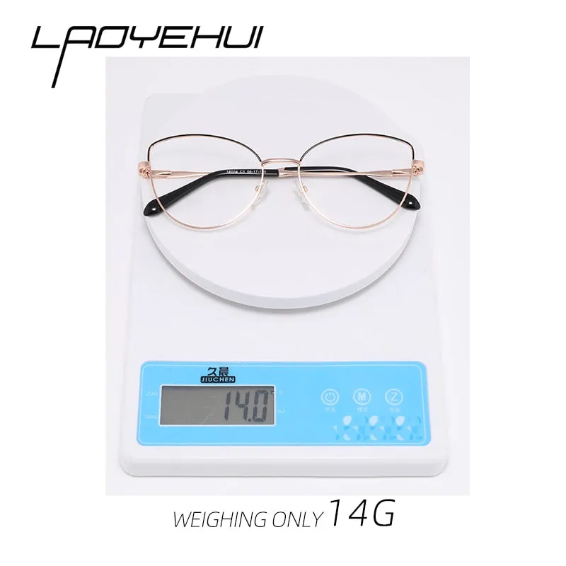 Laoyehui Women's Eyeglasses Cat Eye Alloy Frame 18004