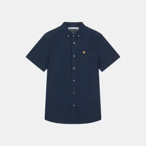 Lyle & Scott Cotton Slub Short Sleeve Shirt Dark Navy