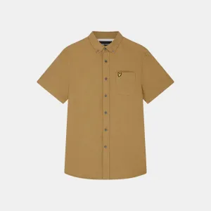 Lyle & Scott Cotton Slub Short Sleeve Shirt Seaweed