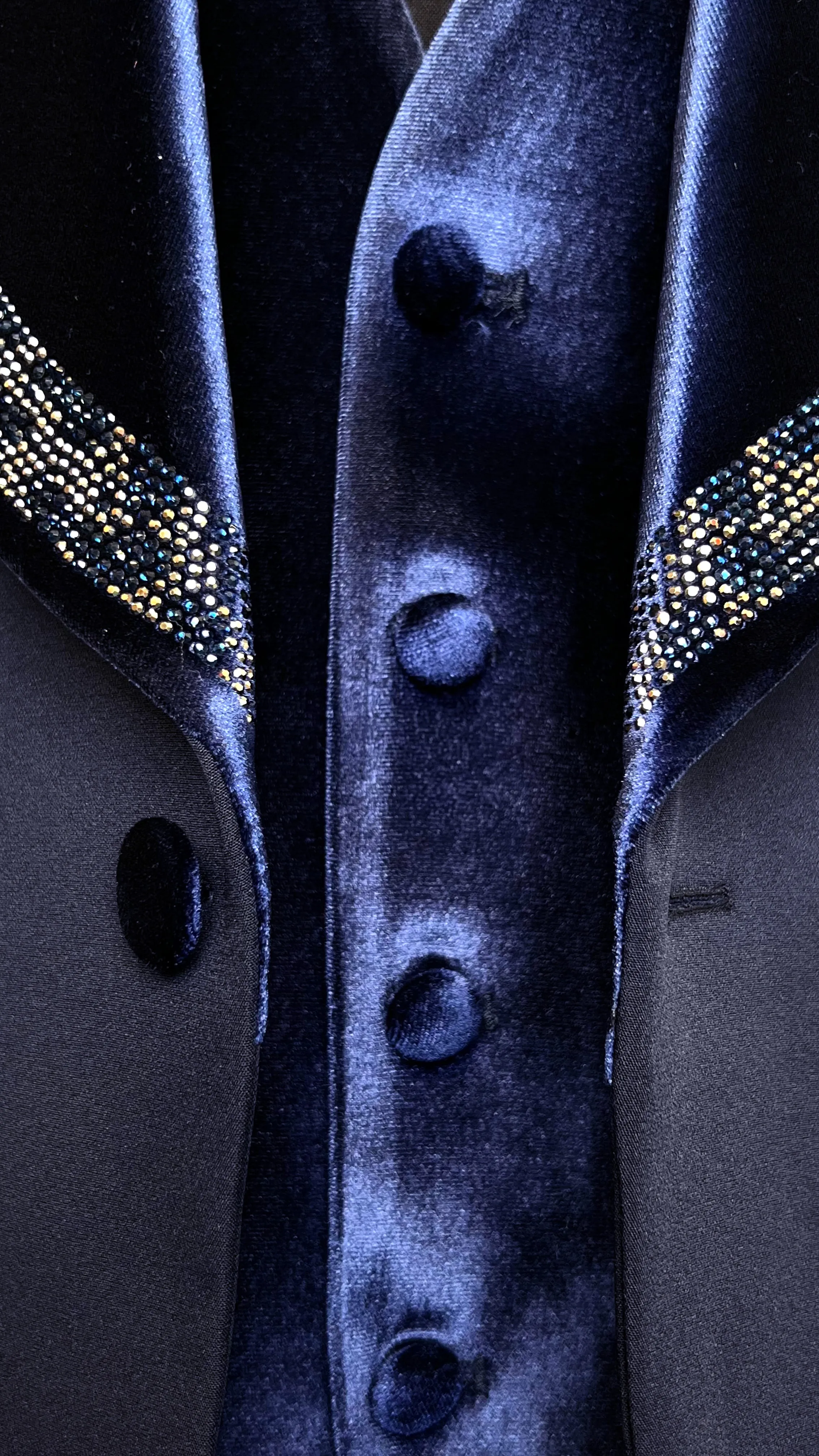 Men's Luxurious Velvet Tuxedo with Crystal Embellishments by Vercini