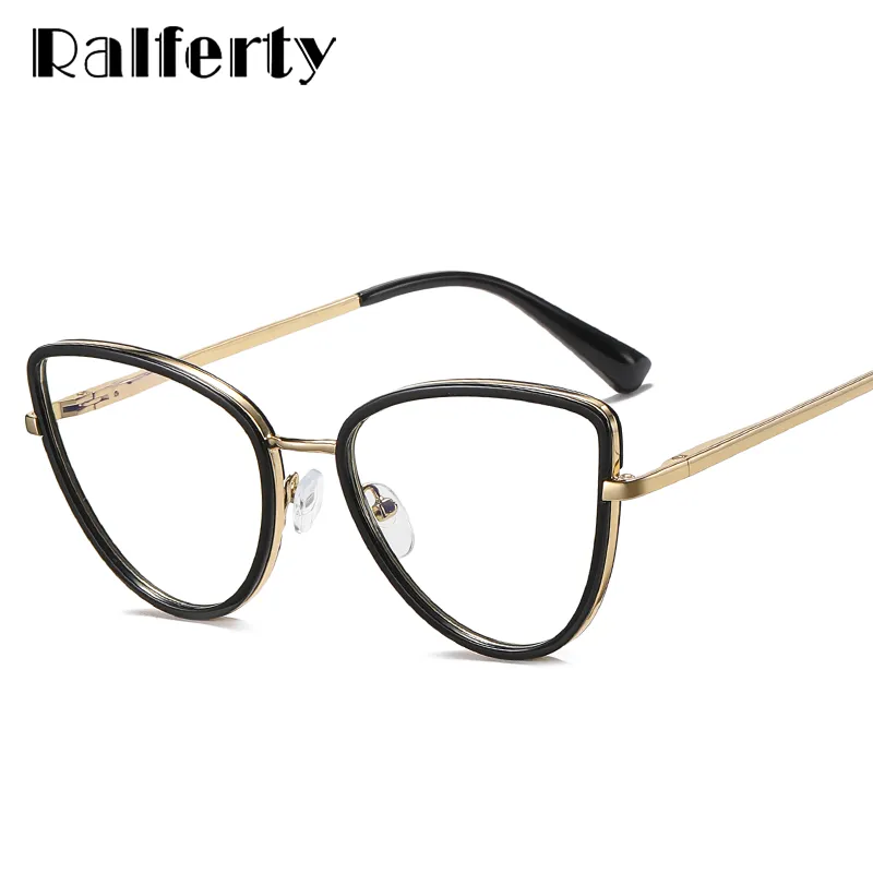 Ralferty Women's Eyeglasses Leopard Cat Eye Anti Blue Light F95825