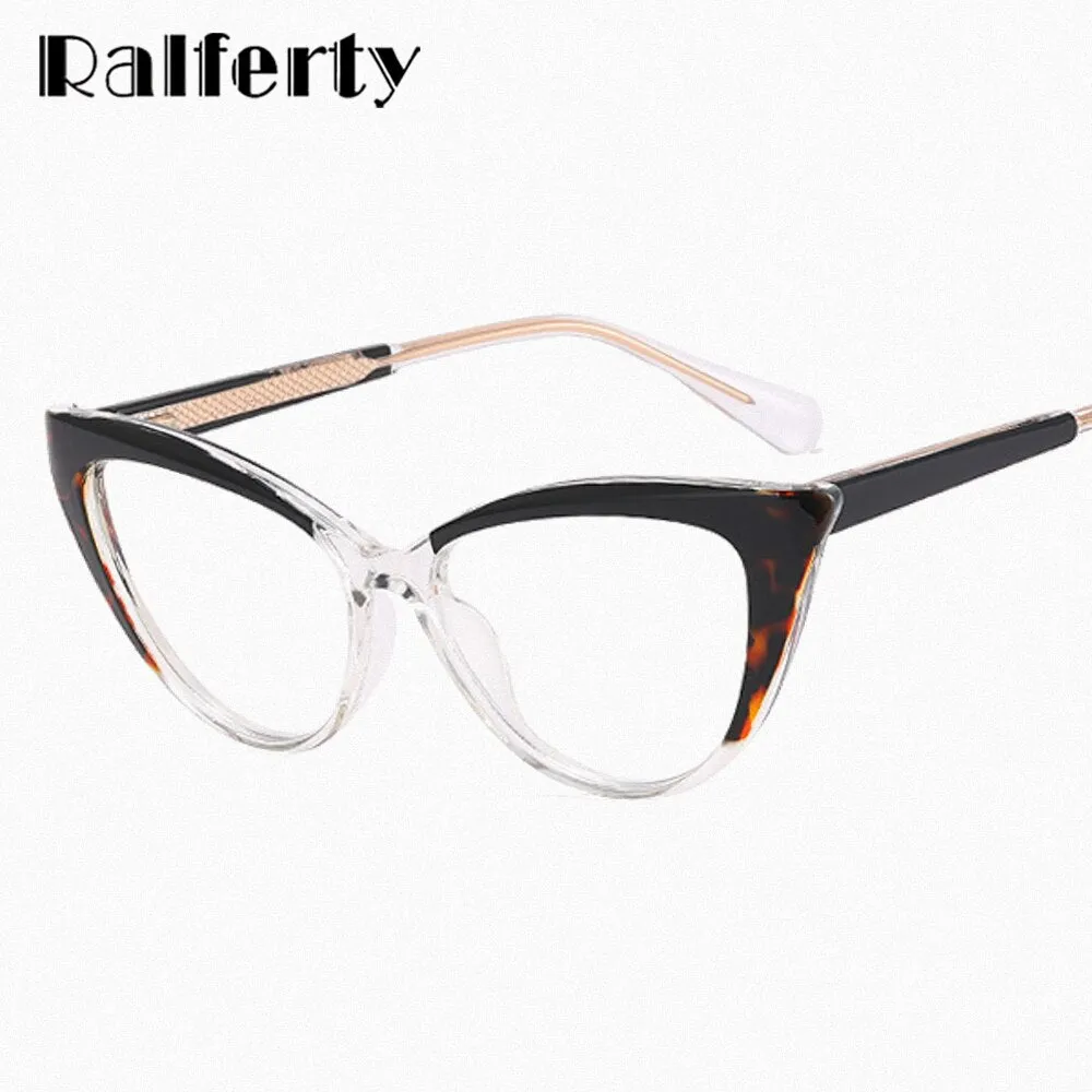 Ralferty Women's Full Rim Square Cat Eye Tr 90 Acetate Eyeglasses F81051