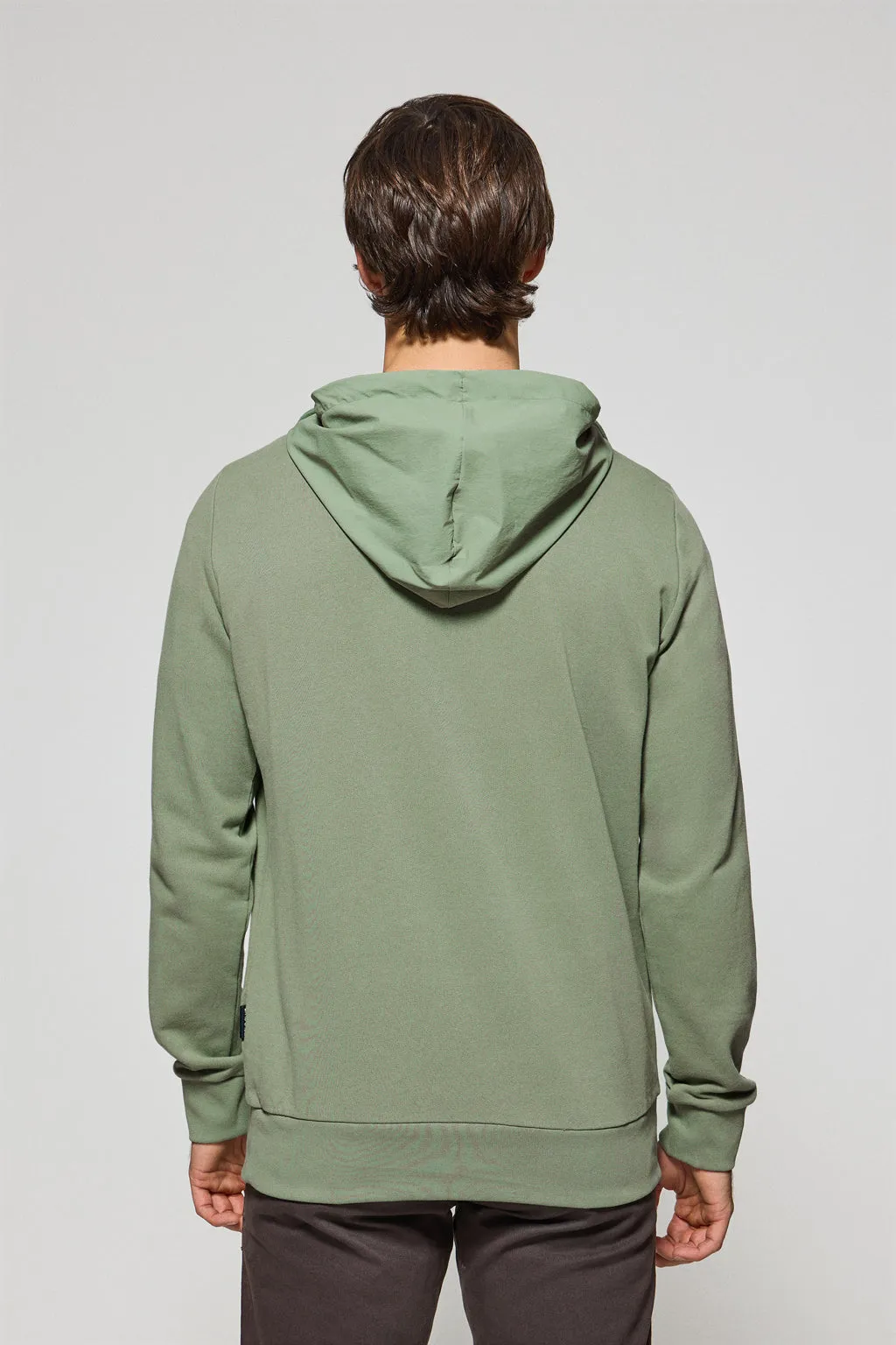 Sudadera verde jade de media cremallera con capucha y bordado Rigby Go