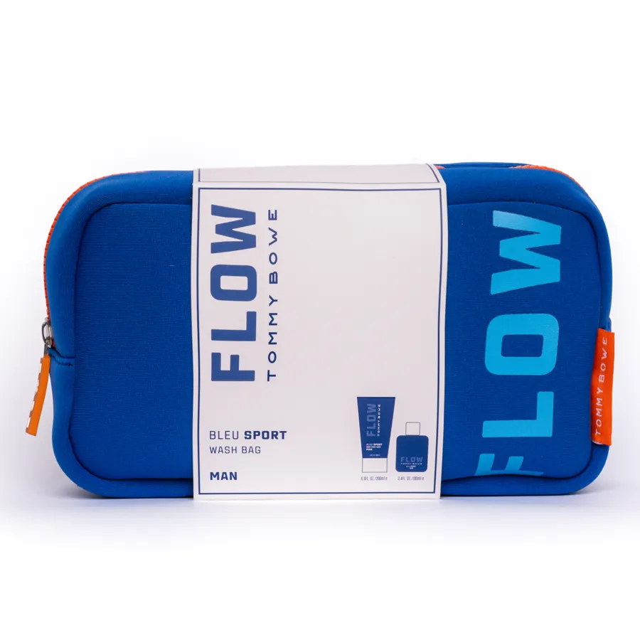 Tommy Bowe Flow Bleu Sport Wash Bag 2 Piece Giftset