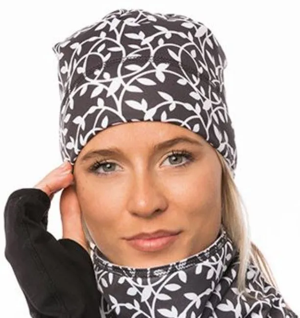 Tuque Helsinki à Trou Olivia Asphalte - Blanc d'Autrement et Alors